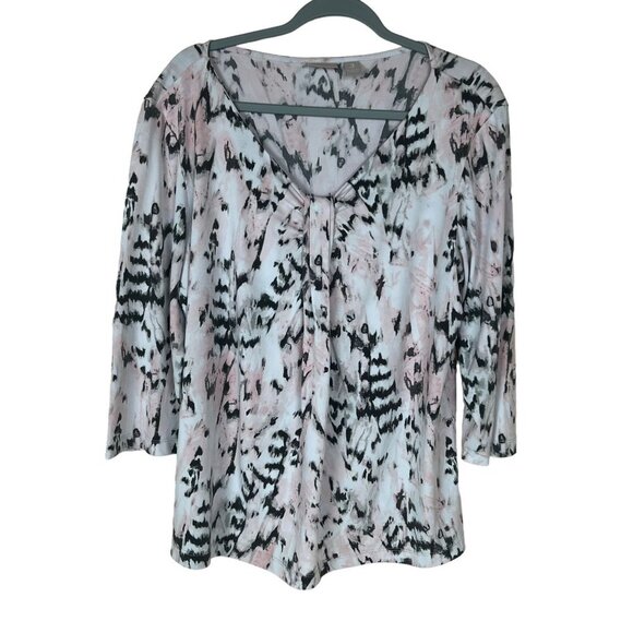 Chicos Womens 3 Pink V neck Pink Blush V-Neck Front Detail Career Office Wear - Picture 1 of 7